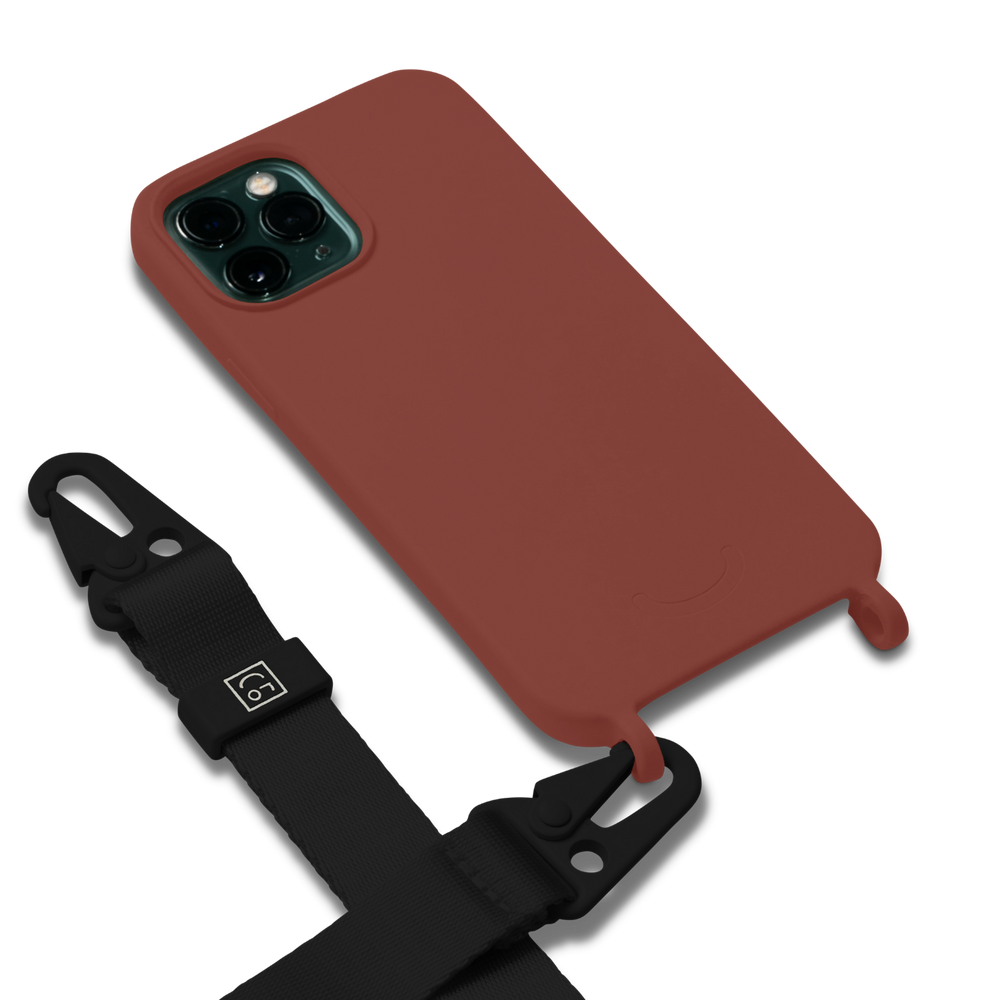 CARAMEL TPU CASE + BLACK LANYARD